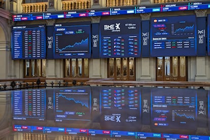 Interior de la Bolsa de Madrid.