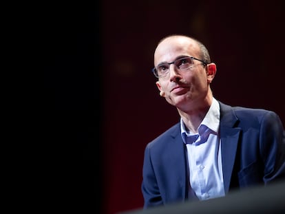 El historiador y profesor israelí Yuval Noah Harari durante una lectura en Amberes, el lunes 27 de enero de 2020.