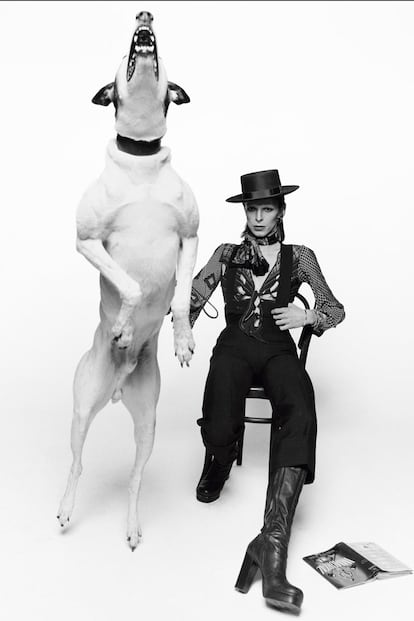 Los trabajos de este fotógrafo se pueden ver en galerías de arte y también en colecciones privadas en todo el mundo, además de haber sido portadas de revistas o de publicidad de películas. Aquí, David Bowie posando para su disco Diamond Dogs.