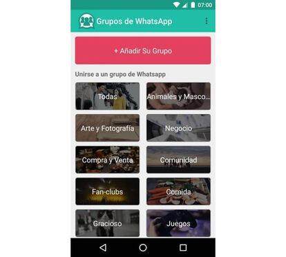 Podemos acceder a grupos de WhatsApp de diferentes temáticas