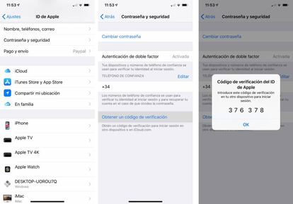 Generar código de verificación ID Apple