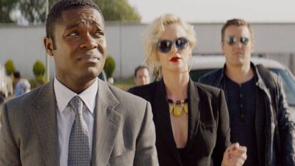 David Oyelowo, Charlize Theron y Joel Edgerton, en 'Gringo'.