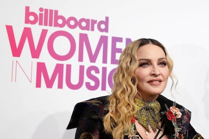 Madonna en la &uacute;ltima gala Billboard en la que fue reconocida como mujer del a&ntilde;o