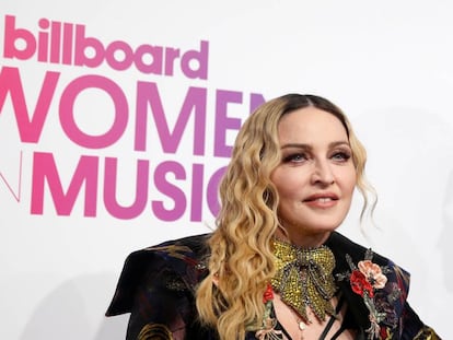 Madonna en la &uacute;ltima gala Billboard en la que fue reconocida como mujer del a&ntilde;o