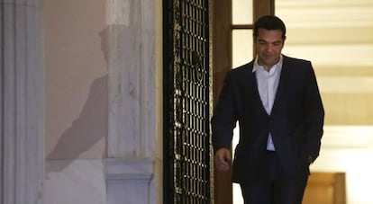 O primeiro-ministro grego, Alexis Tsipras, depois de anunciar o referendo.