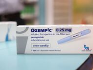 Una caja de Ozempicde Novo Nordisk en una farmacia en Londres