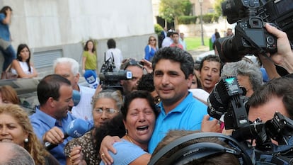 Juan José Cortés tras ser absuelto por la Audiencia Provincial de Huelva, en 2014.