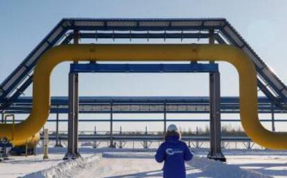 Gasoducto de Gazprom en Svobodny, Siberia (Rusia).