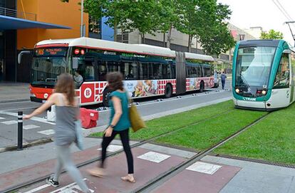 El tramvia de Barcelona.