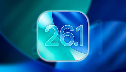 Logotipo de iOS 26.1 con fondo