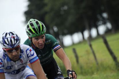 Sandy Casar, a la izquierda, junto a Thomas Voeckler.