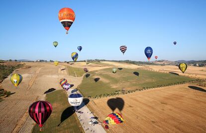 Globos aerostáticos durante un evento en Todi (Italia).