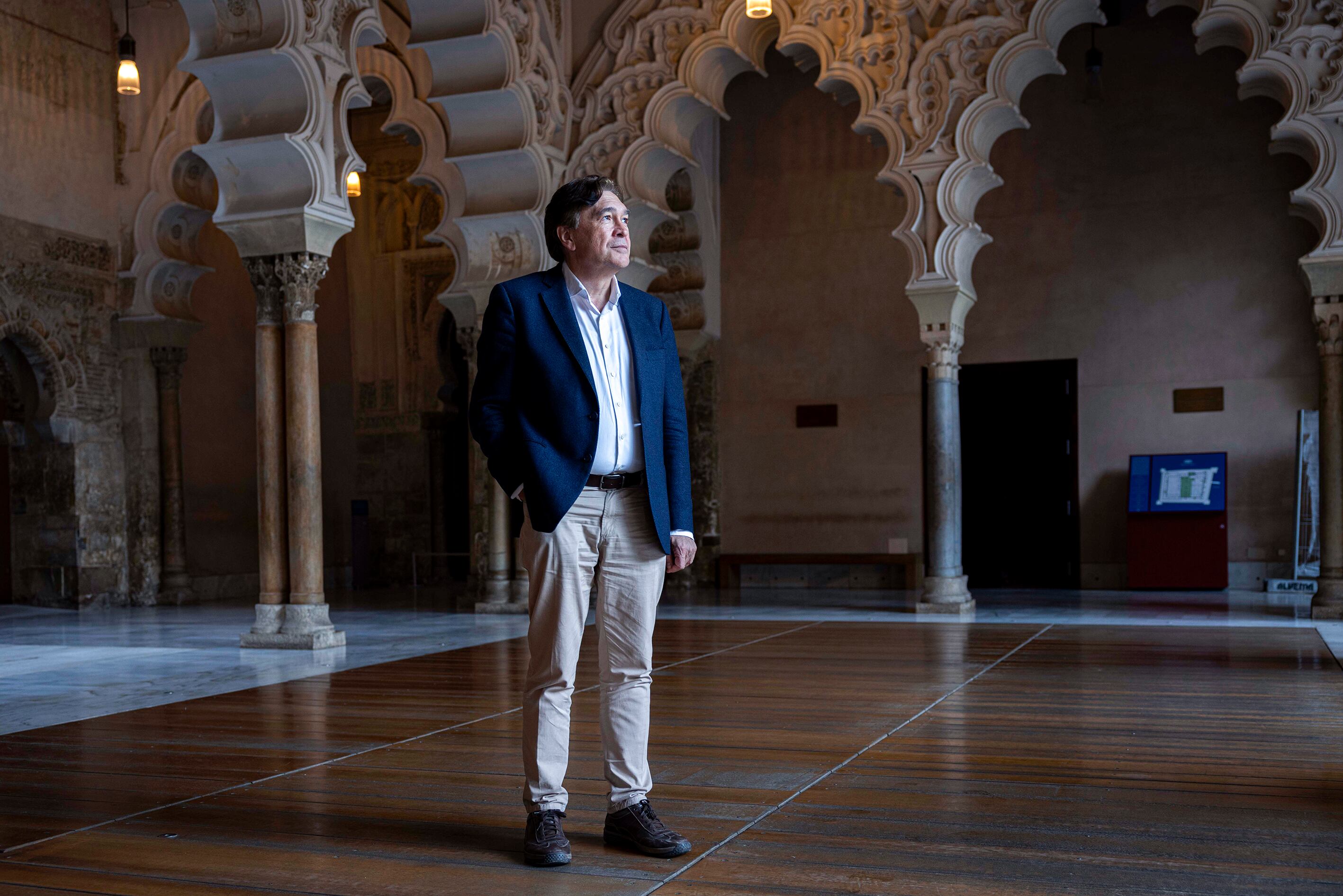 Tomás Guitarte, este martes en el Palacio de la Aljafería en Zaragoza.