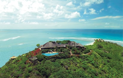 Vista aérea de Necker Island, la isla de Richard Branson en las islas Vírgenes Británicas