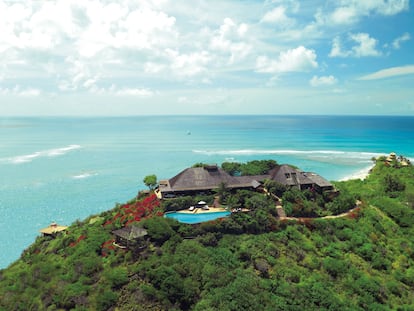 Vista aérea de Necker Island, la isla de Richard Branson en las islas Vírgenes Británicas.