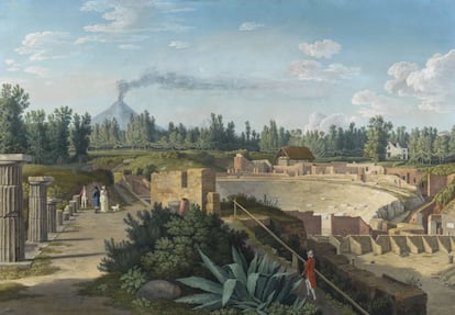 Uno de los primeros dibujos de Pompeya que se conservan, de 1792-93, obra de Jacob Philip Hackert, albergado en el Stiftung Weimarer Klassik und Kunstammlungen.