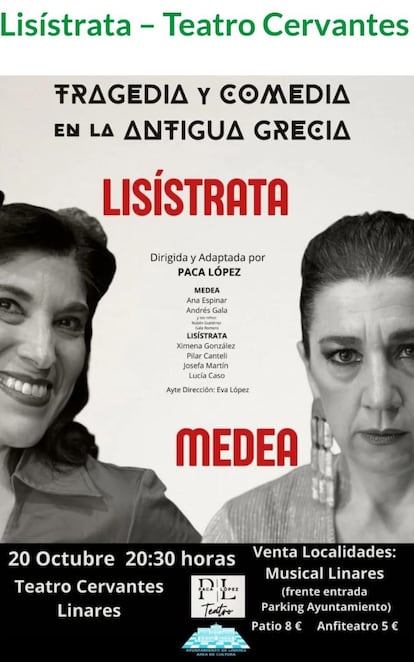 Cartel de la versión de 'Lisístrata' cuando se representó en octubre en Linares (Jaén).