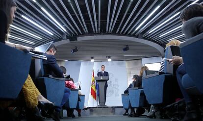 Pedro Sánchez, este viernes en La Moncloa.