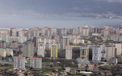 Vista aérea de Vigo.