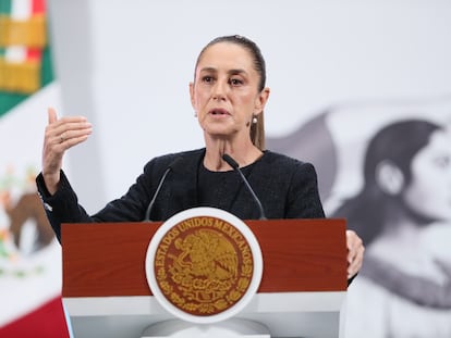 La presidenta de México, Claudia Sheinbaum, en Palacio Nacional de Ciudad de México.