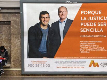 Anuncio de Arriaga Abogados en el metro de Madrid.