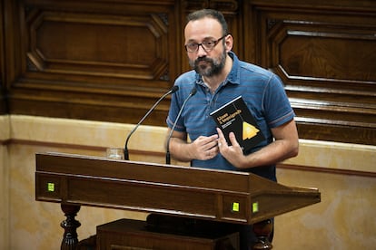 Benet Salellas, en el Parlament en su etapa de diputado, en mayo de 2017.