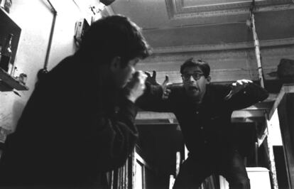 Gregory Corso y Allen Ginsberg durante el rodaje de Pull My Daisy