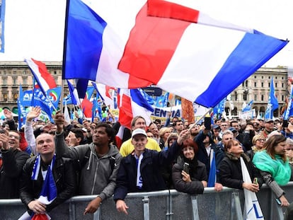 Manifestación nacionalista en Milán.