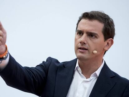 Albert Rivera during a press conference in Madrid on Wednesday 6 March, 2019.