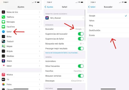 Cambiar el buscador por defecto en Safari.