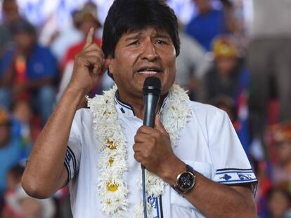 El presidente de Bolivia, Evo Morales, durante el congreso del Movimiento Al Socialismo el pasado jueves 