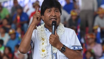 El presidente de Bolivia, Evo Morales, durante el congreso del Movimiento Al Socialismo el pasado jueves