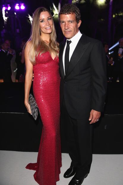 Antonio Banderas y su novia Nicole Kempel no se perdieron la fiesta organizada por la firma De Grisogono en el marco del Festival de Cannes.