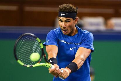 Nadal durante un partido del Masters de Shanghai.