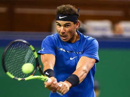 Nadal durante un partido del Masters de Shanghai.