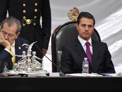 Enrique Peña Nieto en el Congreso de M{exico en 2018.