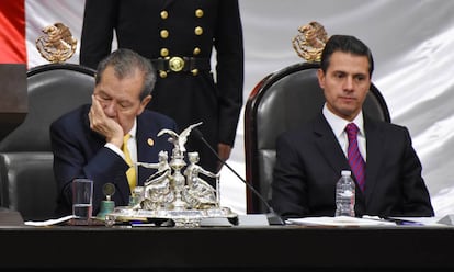 Enrique Peña Nieto en el Congreso de M{exico en 2018.