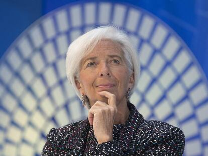 Christine Lagarde, directora gerente del Fondo Monetario Internacional (FMI), ayer en Washington.