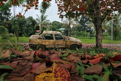 Aquiles Mensa Site fotografió un coche abandonado en la ciudad de Malabo.