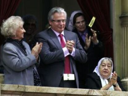 Garzón, el 1 de marzo, en el Congreso de Argentina, donde fue ovacionado.