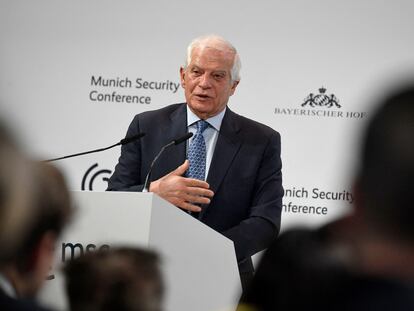 El alto representante para Política Exterior y Seguridad de la Unión Europea, Josep Borrell, este domingo en la Conferencia de Seguridad de Múnich.