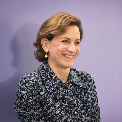 KYIV, UKRAINE - SEPTEMBER 12, 2024 - Polish-American historian, writer and journalist, moderator Anne Applebaum is seen during a panel discussion at the 4th 'First Ladies and Gentlemen Summit' focusing on child safety, at the St. Sophia of Kyiv National Conservation Area. (Photo credit should read Ruslan Kaniuka / Ukrinform/Future Publishing via Getty Images)