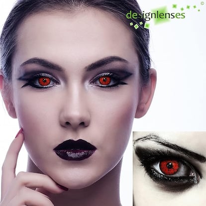Lentillas rojas para disfraces de Halloween