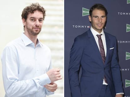 Enrique Iglesias, Pau Gasol y Rafa Nadal.