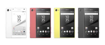 Colores disponibles para el Xperia Z5 Compact.