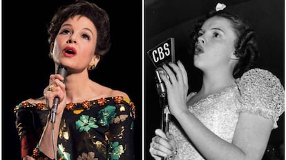 A la izquierda, Renée Zellweger; a la derecha Judy Garland.