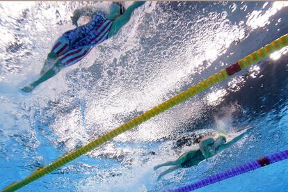 Ledecky y Titmus, en la final.