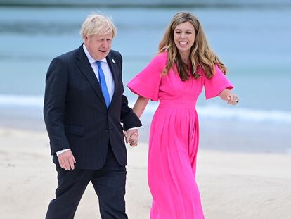 Boris Johnson y Carrie Symonds durante la cumpre del G7 el pasado junio. (Reino Unido) EFE/EPA/NEIL HALL / POOL