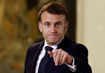 El presidente francés, Emmanuel Macron, el lunes en París.  