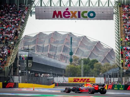Un monoplaza de Red Bull, en el circuito de los Hermanos Rodríguez, en 2019.